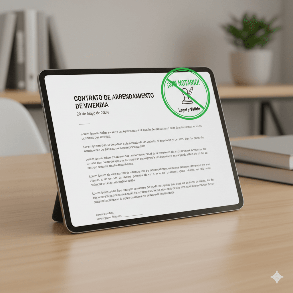 contrato de arrendamiento sin notario
