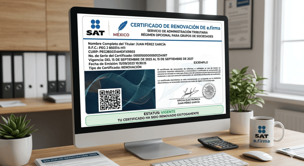 Renovación de certificado SAT