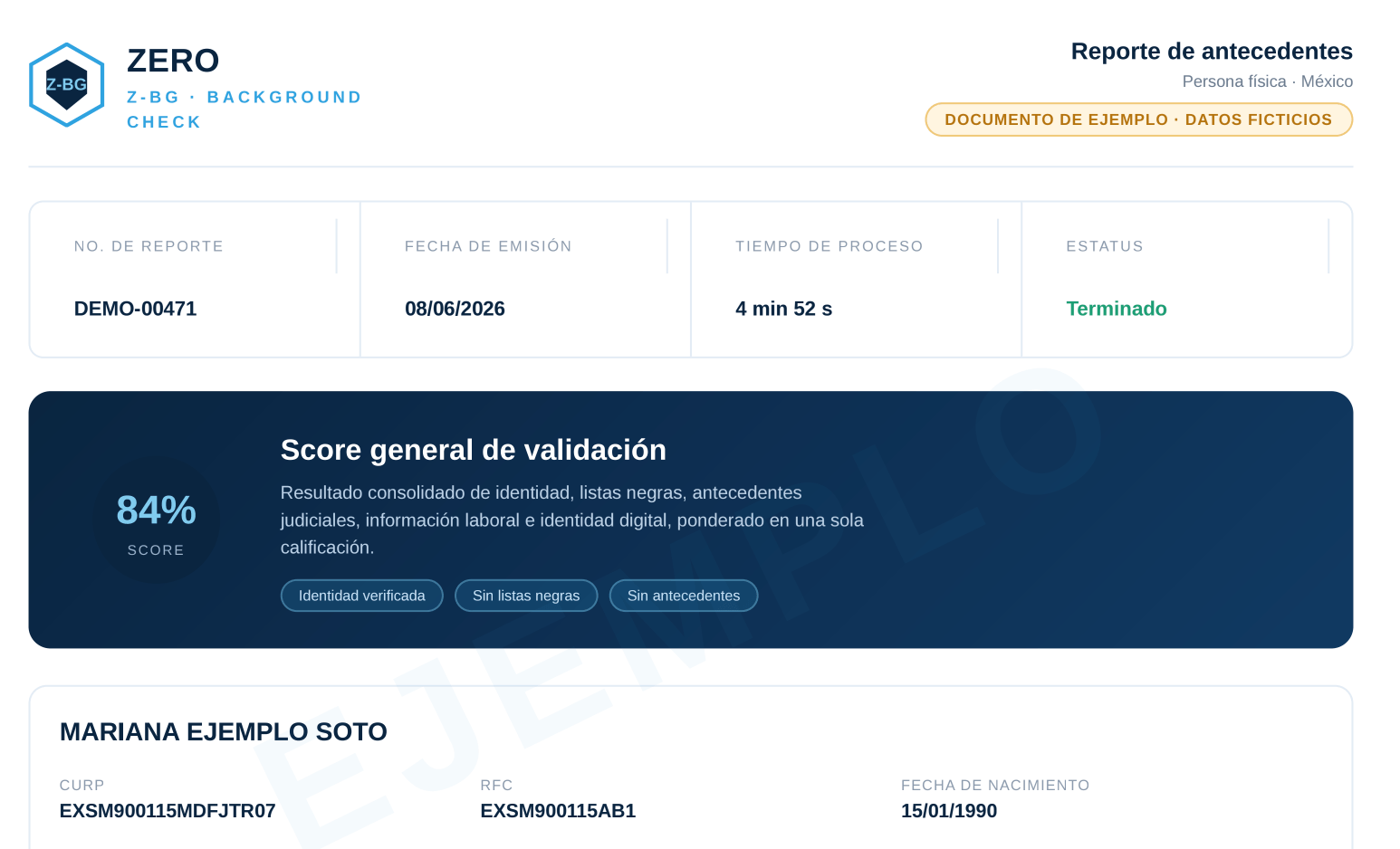 Z-BG: revisión de antecedentes de personas y empresas en México