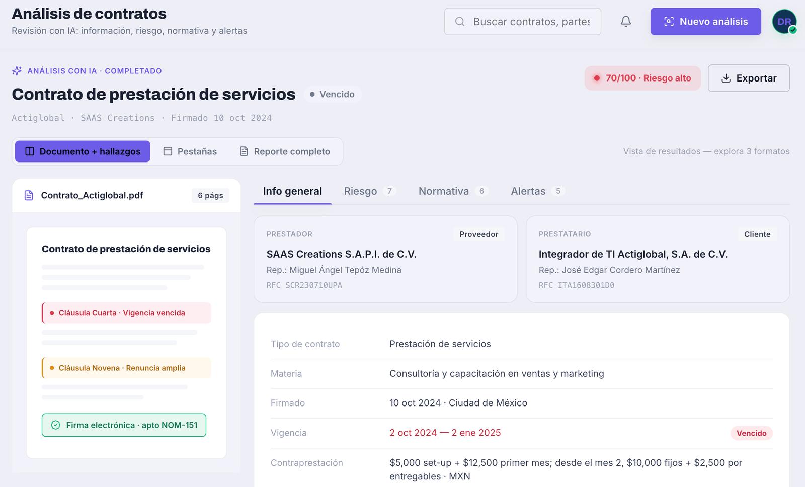 IA para contratos: extracción y análisis de documentos legales