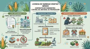 Licencia de variedad vegetal México contratos de suministro: cómo se controla el material de propagación
